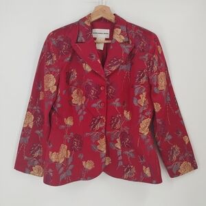 Mugler Silk Blend Floral Jacquard Blazer